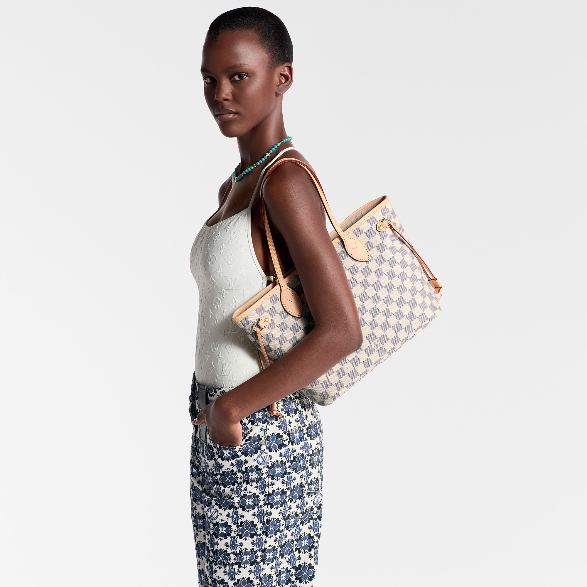 ネバーフルpm アズール Bolsa Neverfull PM Damier Azur Canvas - Bolsas | LOUIS VUITTON ®